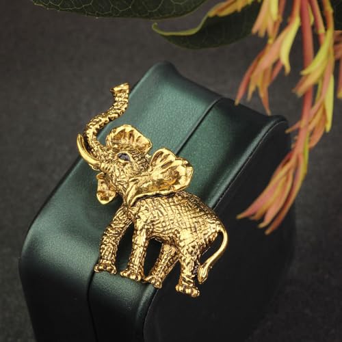 Image of Kokoma Vintage Elephant Brooch Pin for Women Men Animal Indian African King Lapel Pins Corsage Badge Clothes Scarf Clip for Suit Dress Accessories Jewelry