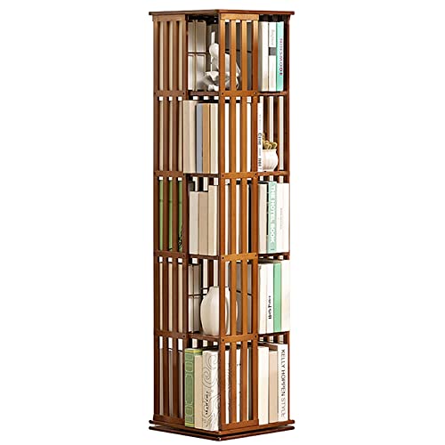 Estantería giratoria de 360° de 5 y 6 niveles, multiuso, para el hogar, oficina, sala de estar, elegante estante de exhibición para libros y decoración