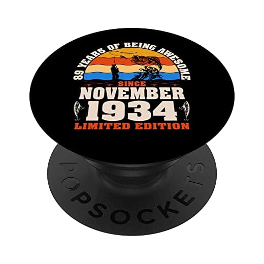 89 años de edad, amantes de la pesca, nacidos en noviembre de 1934, 89 cumpleaños PopSockets PopGrip Intercambiable