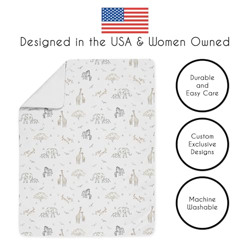Image of Sweet Jojo Designs Jungle Safari Animals Boy Girl Toddler Kid Bedding Set Childrens Comforter Sham Sheets Brown Taupe Black and White Gender Neutral Elephant Giraffe Wildlife Adventure Zebra Serengeti