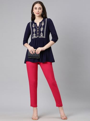 Image of TWIN BIRDS Women Viscose Cotton Kurti Pants | Stretch Ethnic Daily Trousers