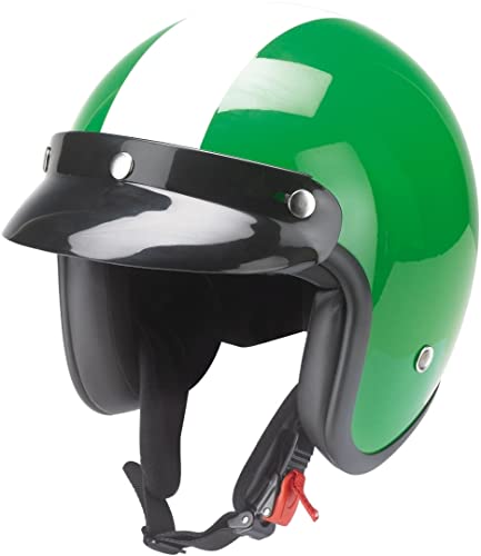 Universally applicable Redbike RB-753 Oldtimer Casco Jet, verde/bianco, XS (53/54)