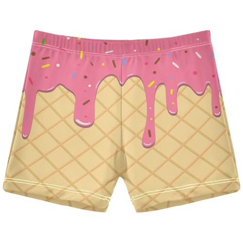 Boys Swim Trunks Quick Dry Bathing Suit Pink Ice Cream Cone Melted Toddler Swim Shorts Boardshorts Swimwear 3-10