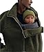 YEMORCH Women Fleece Zip Up 2 in 1 Baby Wearing Jacket Maternity Winter Coat Thicken Kangaroo Sweatshirt(Dark Green,L)