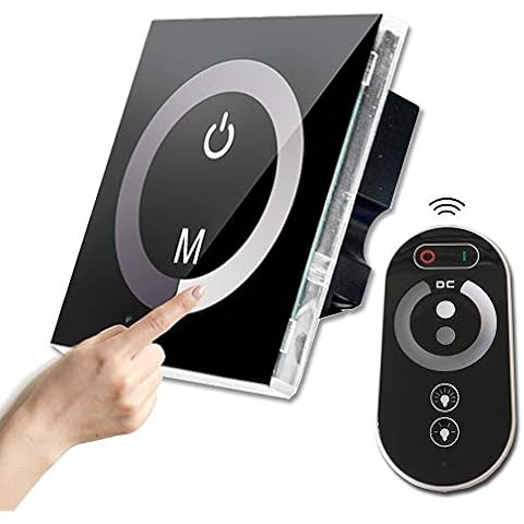 KITASST 12v DC Touch Dimmer Switch with Remote Control for LED RV Lights Interior, Motor, Halogen, Incandescent - RV Accessories, Auto, Truck, Camper, Puck and Strip Lighting(Black) Cover