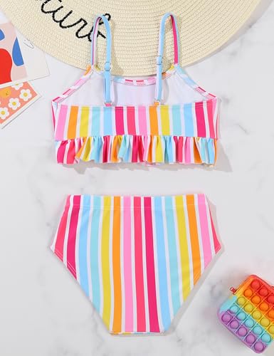 puseky Toddler Baby Girls Two Pieces Swimsuit Sleeveless Strap Bikini Swimwear Summer Beach Bathing Suit 6M-4T2