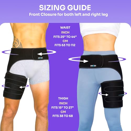 copper compression hip brace sciatica - groin wrap for pain relief thigh compression sleeve - support for hip flexor arthritis for pulled muscles-sciatica nerve brace injury for men and women left