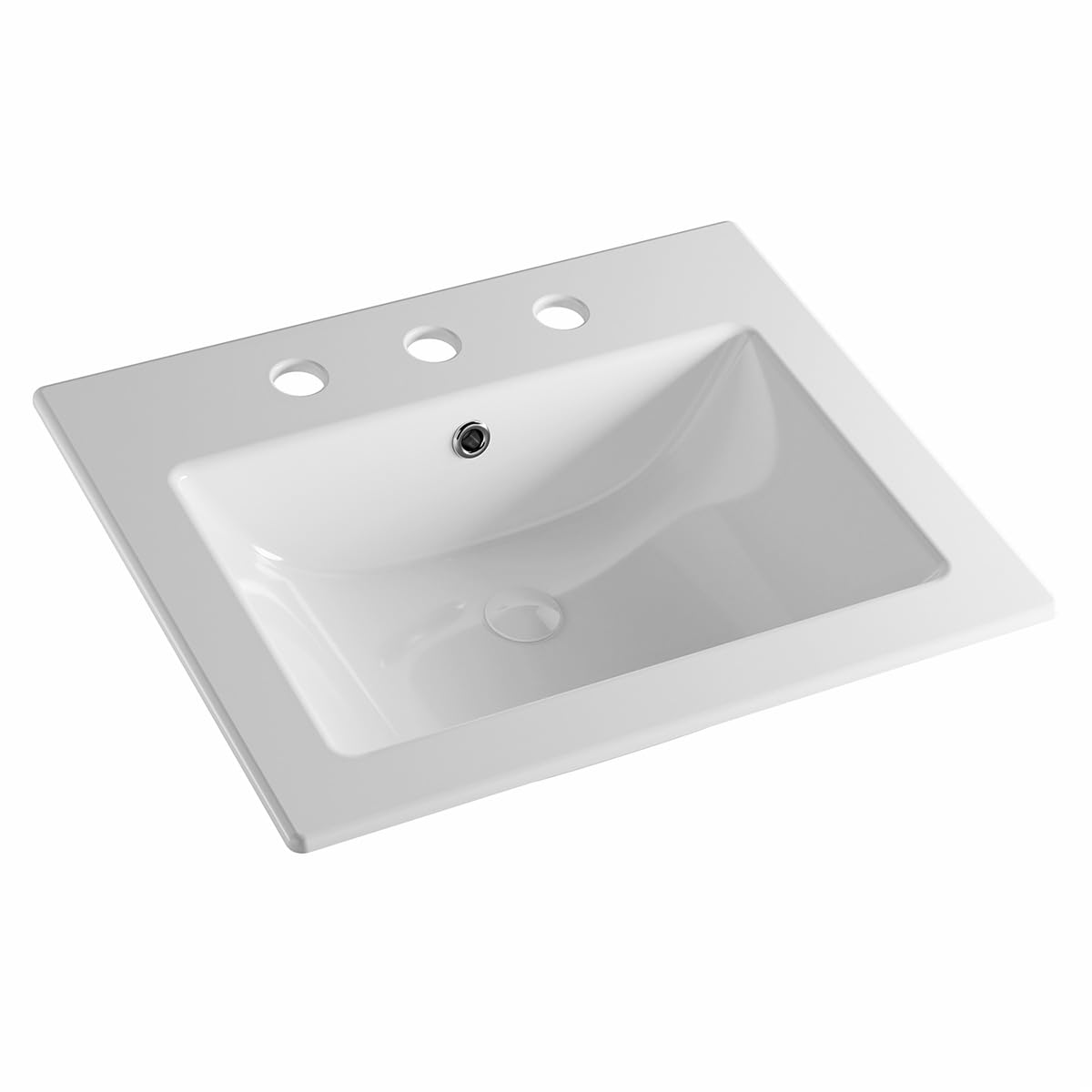 Oaker 550-83 Rectangular 21-5/8" Drop in Bathroom Cabinet Sink With Overflow, White Ceramic Drop in Lavatory cUPC Certified Vanity Sink