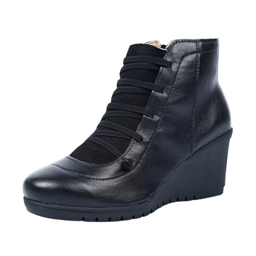 Bottines confortables pour femme à talon épais qui ne glissent pas