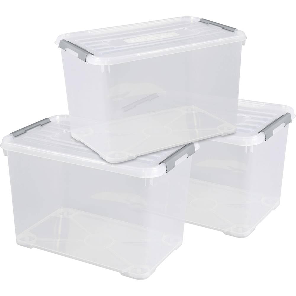Curver Mobile Phone Storage Box Set Plastic Transparent 3 x 65 L 3