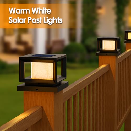 Mlambert USTX-SPL04-POST-8 Pack Solar Post Lights Outdoor, Waterproof Fence Cap Lights For Deck thumb #1