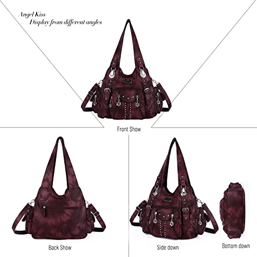 Image of Angel Kiss Purses for Women Soft PU Leather Large Hobo Bags for Women Shoulder Bag | Soft
