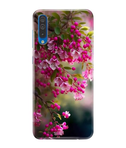 Image of Pink Floral Flowers Printed Hard Back Case Cover Compatible for Samsung Galaxy A50 / Samsung A50S / Samsung A30S (Multicolor) - D1662