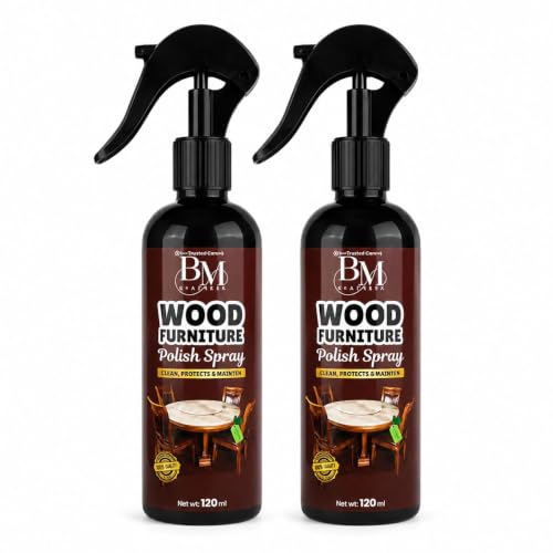 Wood Furniture Polish Spray for Tables Cabinets Doors and Wooden Surfaces Multi Purpose Wood Cleaner and Shine Care Liquid for Home Furniture Maintenance 120ml(Pack 2) Deal