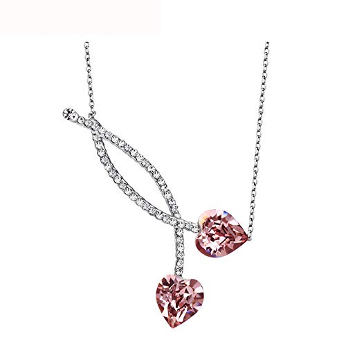 Collier Cœur en Cristal d'Autriche et Boucles : Sublimez Votre Décolleté sans Irritation