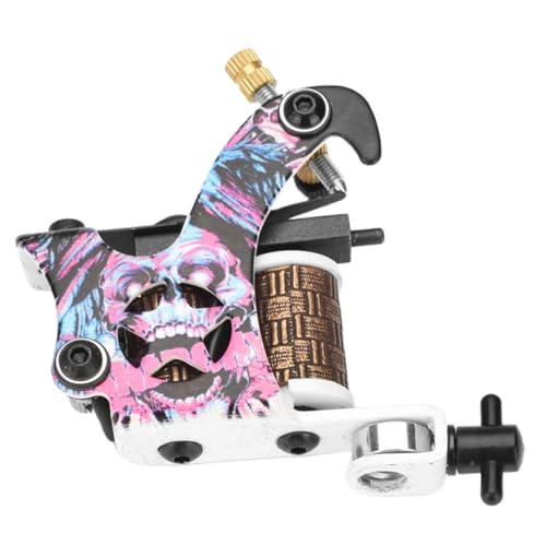 Gatuida Máquina de Tatuar Bobina de Hierro Electropintado 10 Vueltas Diseño Calavera Pentagonal 1 Pieza Equipo Profesional para Tatuajes Salón y Delineado