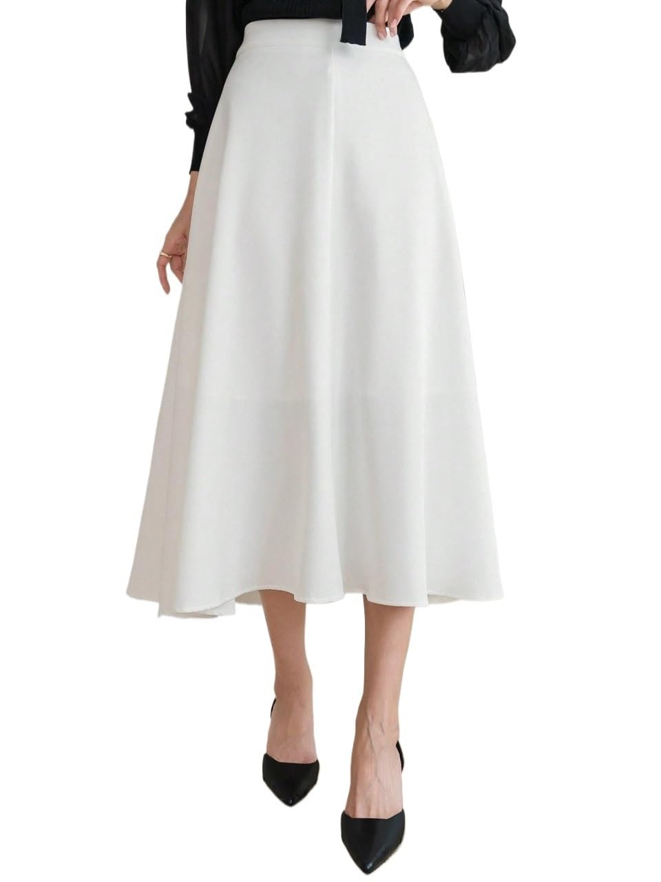 Womens Flowy Trendy Skirt Elegant Solid Color Long Skirt