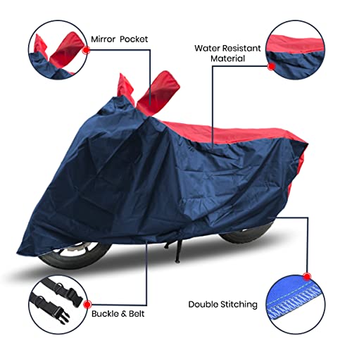 Image of Hunter 350 Two Wheeler Bike Cover Accessories - Dustproof - UV Protection - Premium Bike Cover Blue Red