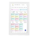 Acogedor 15.6インチデジタルカレンダー雑用表、家族スケジュール用スマートタッチスクリーンインタラクティブディスプレイ、壁掛け&デスクマウント、APPコントロール (White)