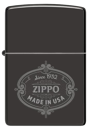 Encendedor Zippo Plaque Negro Alto Brillo miniatura 2