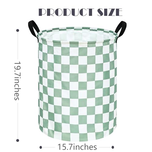 Image of Sage Laundry Basket Kids Hamper Gifts Storage Basket Toys Box Large Canvas Collapsible Organizer Bins for Home /Dorm /Kitchen /Pet /Office /Closet /Shelf /Gift Baskets