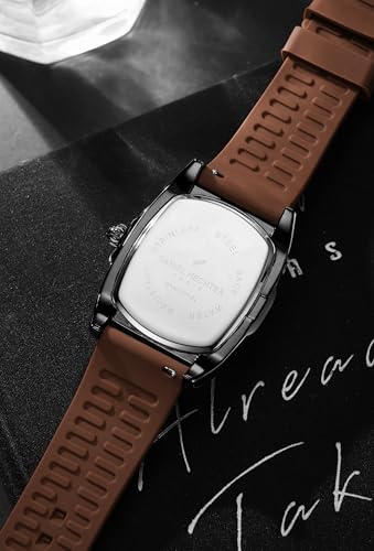 Image of Daniel Hechter Paris Cite Collection Analog Watch for Men with Square Dial, Magnifier Dome Glass, Date Display, Quartz Movement and Silicone Strap - DHM1017