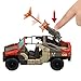 Mattel Jurassic World Rebirth Vehicle with 1 Human & 1 Dinosaur Figure, Launch ‘N Battle Truck, Martin Krebs Figure & Raptor, Turret & 2 Projectiles