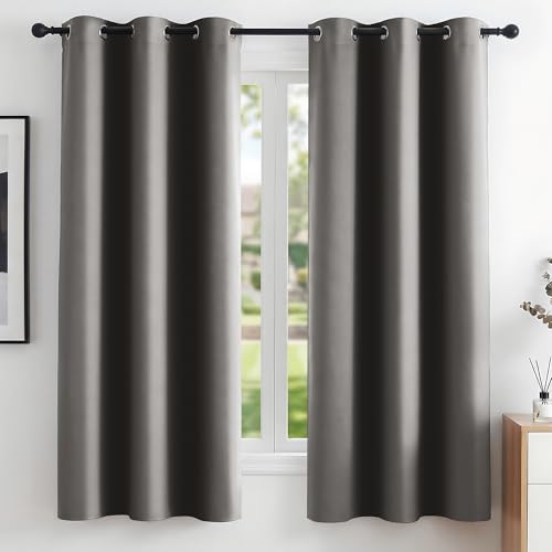 Image of Deconovo Thermal Curtains Bedroom Blackout Curtains 42 inchx 63 inch Grey 2 Panels