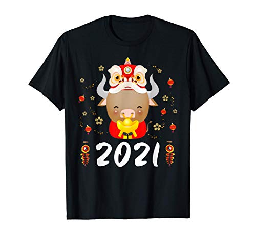Happy Chinese New Year 2022 Chinese Buffalo Lion Dance Gifts T-Shirt