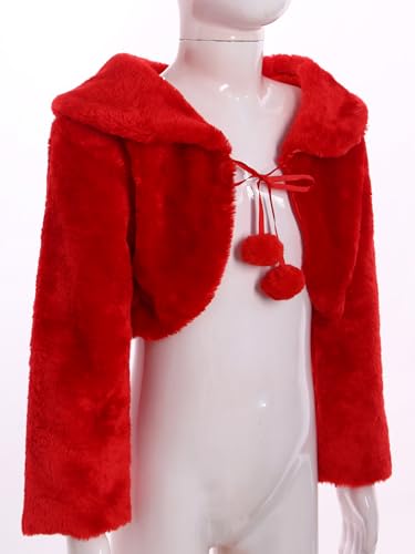 Flower Girl Faux Fur Shrug Princess Dress Coat Shoulder Cape Wrap Shawl for Evening Party4