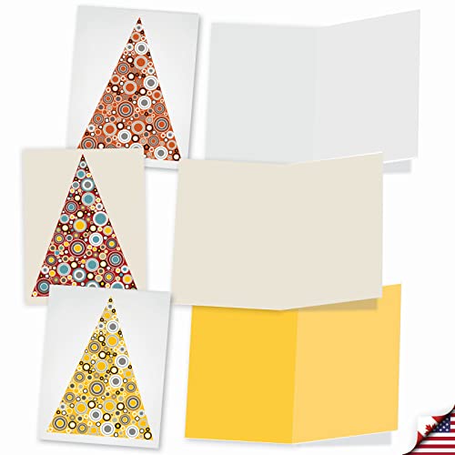 Image of The Best Card Company - 10 Blank Christmas Note Cards with Envelopes (4 x 5.12 Inch) - Fun Assorted Holiday Notecard Set - Ornamentals M6014