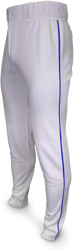 Marucci Sports - Tapered Double-Knit Piped Pant White/Royal Blue, White/Royal Blue, Youth XX Large, Double-Knit Pants, Men's Apparel (MAPTTDKPIP-W/RB-YXXL)