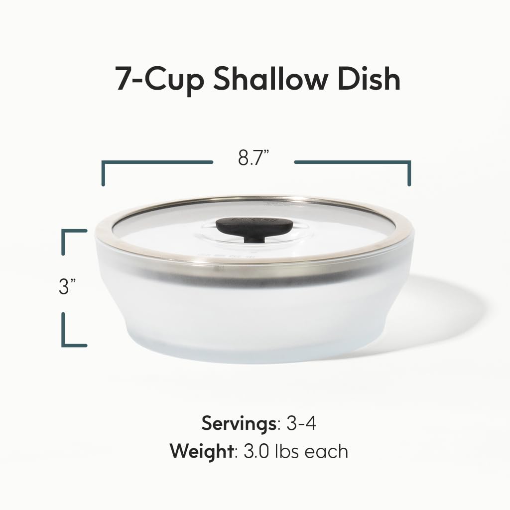 Anyday Mikrowellen-Dampfgarer aus Glas für 7 Tassen (Frosted Black Sesam) | Gemüse, BPA-frei, Gemüseschüssel, belüfteter Deckel, gesundes Kochen, Brokkoli, Gemüse, Mahlzeitvorbereitung
