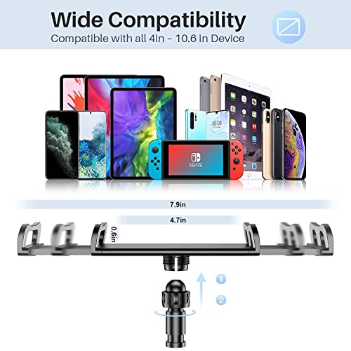 Image of Shahn Sturdy Base Lazy Mobile /Tablet Holder Adjustable Stand with 360 Degree Rotatable Phone Holder and Flexible Gooseneck for Live Broadcasting Leisure Watching. (Floor Stand for Mobile & Tablets)