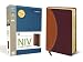NIV Study Bible, Compact, Imitation Leather, Tan/Burgundy, Red Letter Edition (Small Print)