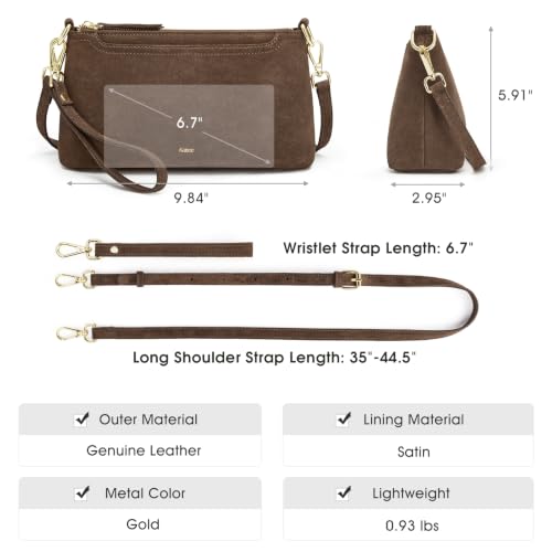 Image of Kattee Genuine Leather Crossbody Bag for Women, Small Purse Handbag