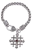 antikes kreuz verkaufen Länge der Glieder 19,8 cm. Antikes Silber Jerusalem-Kreuz Mittelalterlicher Kreuz Charm Anhänger Weizenkette Armband