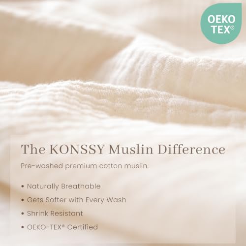 Image of Konssy 6-Pack Muslin Baby Girl Bibs, 100% Soft Cotton Absorbent Drool Bibs