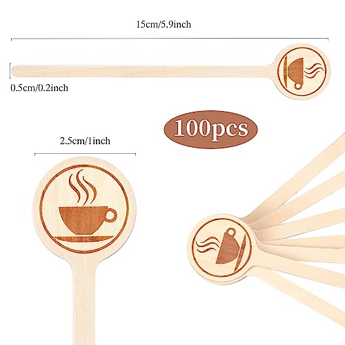 Rclxl 100PCS-COFFEE STIRRERS 100Pcs Coffee Stirrers-5.9 Inch Natural Wooden Stir Sticks With Round Ends, Disposable Eco-Friendly Biodegradable Cafe Grade Coffee Stir Sticks Wood Beverage Mixer thumb #1