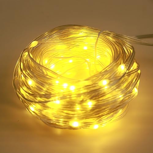 GoodTool LED String Fairy Lights 10M/32 FT Warm White 100LED USB Soft wire String Lights with Remote & Timer for Ambient Home Decor