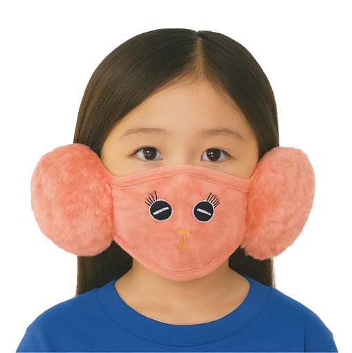 Warm Winter Face Mask with Plush Ear Muffs for Kids | Comfortable & Reusable | Boys & Girls (3–10 Years) | Pack of 1_Orange-image-49