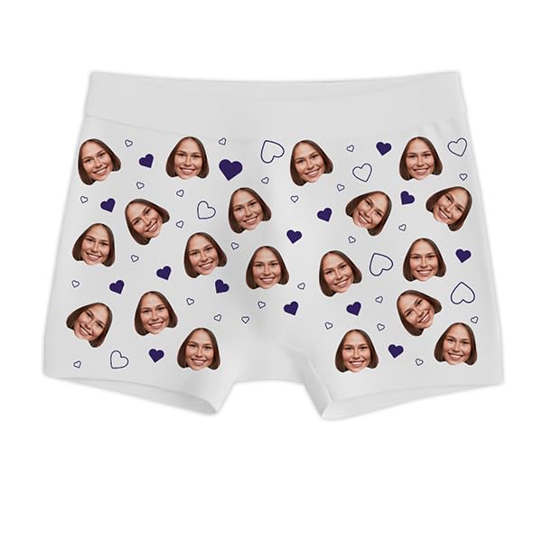 Transparent Gift Cuecas com foto e nome personalizado. Presentes personalizados para homem, marido, namorado. Presente original para casais. Cuecas engraçadas., Cuecas - estampado