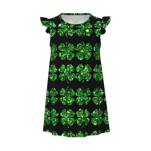 Augenstern Flutter Sleeve Nightgown St-Patricks-Glitter-Shamrock Soft Sleepwear Nightdress