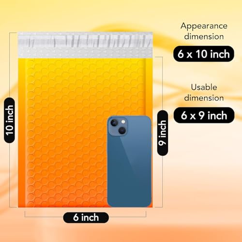 Image of Fuxury Bubble Mailers 6x10 Inch 600 Pack Padded Envelopes Usable Size 6x9 inch