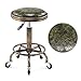 JHSLXD Hocker, Make-Up Hocker Im Industriestil Maniküre Hocker 360 ° Drehung Friseur Hocker Eisen Esszimmer Hocker PU Leder Runder Hocker Retro Barhocker Möbel,Grün
