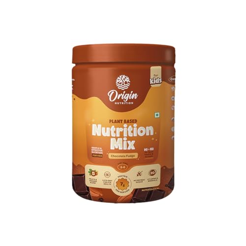 Origin Kids Plant-Based Nutrition Mix | Age 3 - 6 |7g Clean Protein | No Refined Sugar I 20 Essential Vitamins and Minerals | Prebiotics and Probiotics I Supports Growth, Energy, Immunity & Eye Health I Allergen-Free I Chocolate Fudge I 11 servings