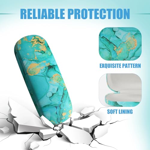 Image of Hard Shell Eyeglasses Case, Eye Glass Cases Womens Hard Shell With Cleaning Cloth Portable Eyewear Case for Women Men