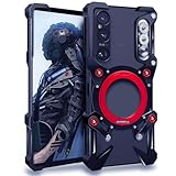 DAYJOY Magnetic Metal Case Compatible with Sony Xperia 1 VI, Premium Aluminum Cool Gear Style Shockproof case with Kickstand Rotatable Holder (Black)
