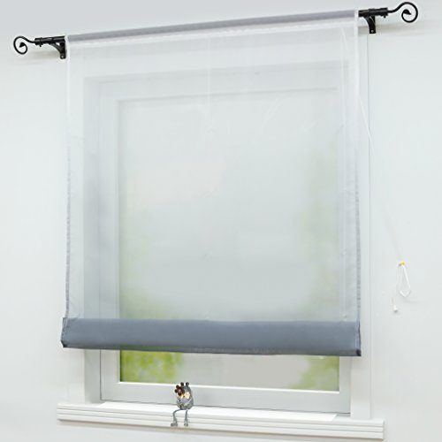 Joyswahl Raffrollo Voile Raffgardinen mit Tunnelzug Nele Bändchenrollos...