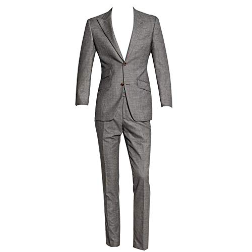 HBDesign 2 Piece 2 Button Closure Collar Gray Tweed Cloth Suits(Jacket+Pants)